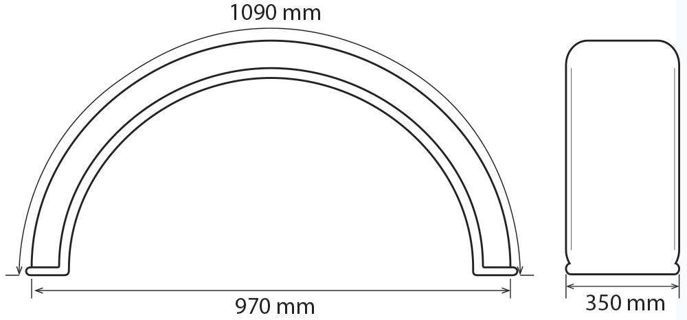 VPD1810, Mudguard Flap 350mm - Pair QTP