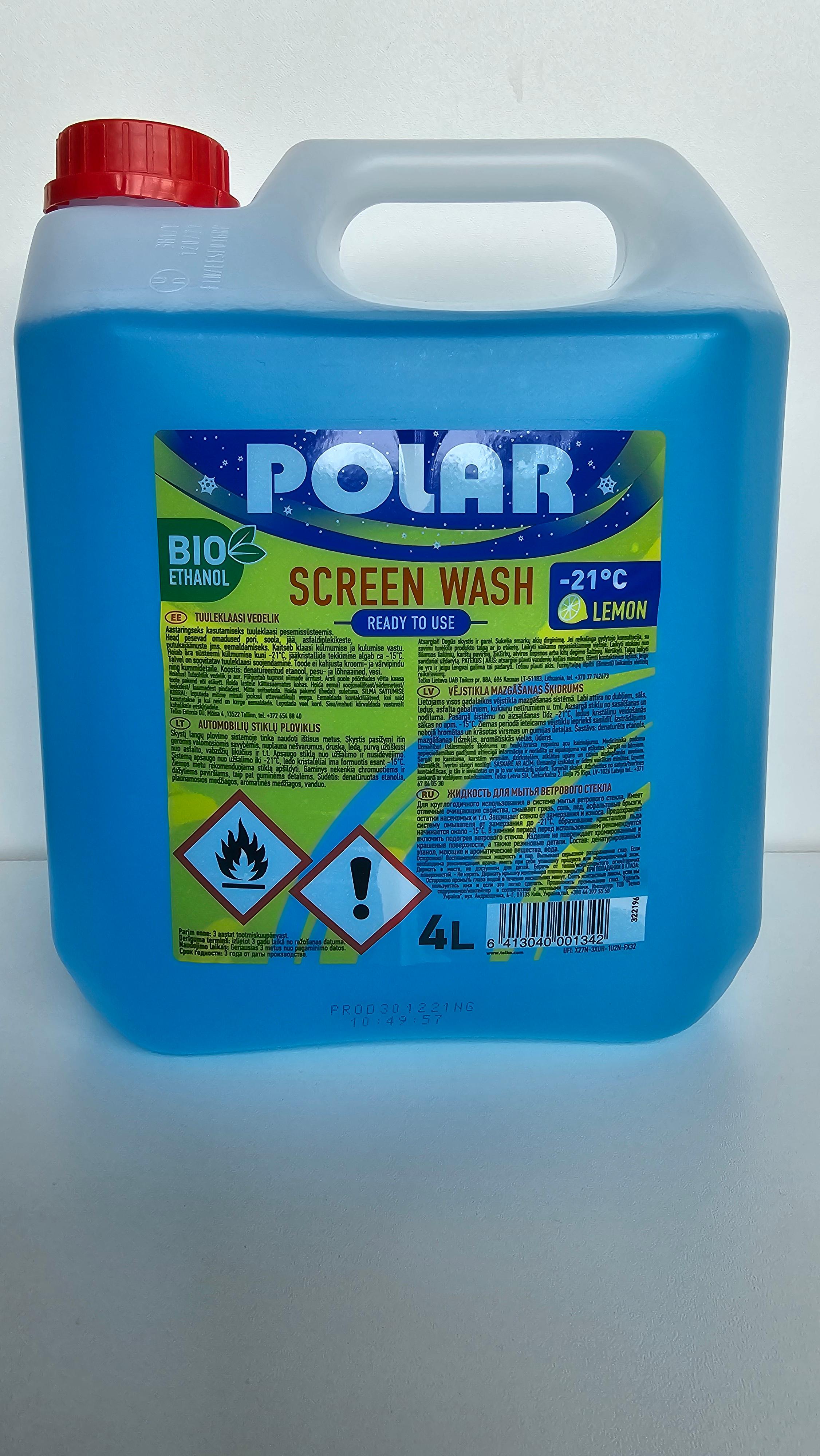 322196, POLAR SCREEN WASH LEMON-21C 4L POLAR