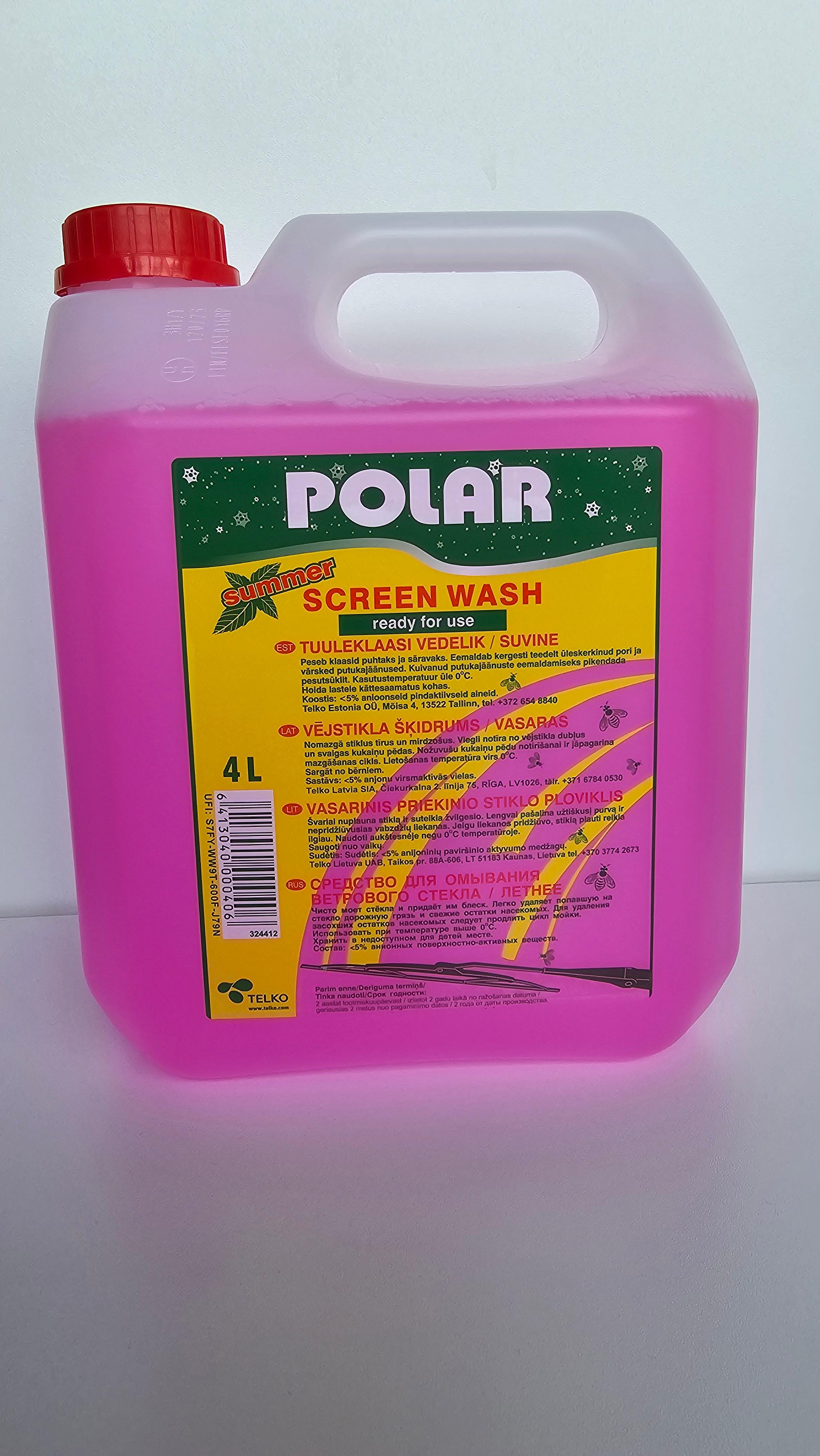 324412, SCREEN WASH SUMMER POLAR 4 L POLAR