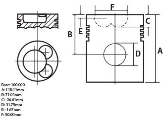 thumbnail of Piston & Pin Fordson Major 100mm 1952-1956