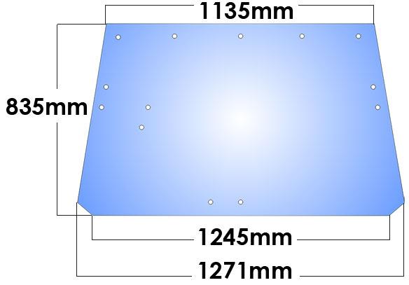 VPM7203, Glass John Deere Rear Window SG2 13 Hole 2040 2140 3040 1850 2350 2650 2850 3050 3350 3350 3650 4850 QTP