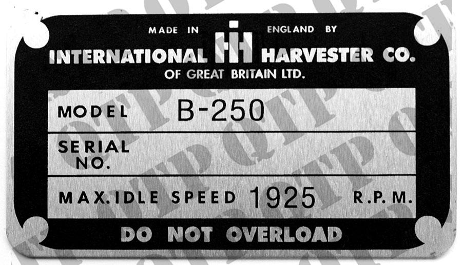 thumbnail of Tractor Badge IHC B250