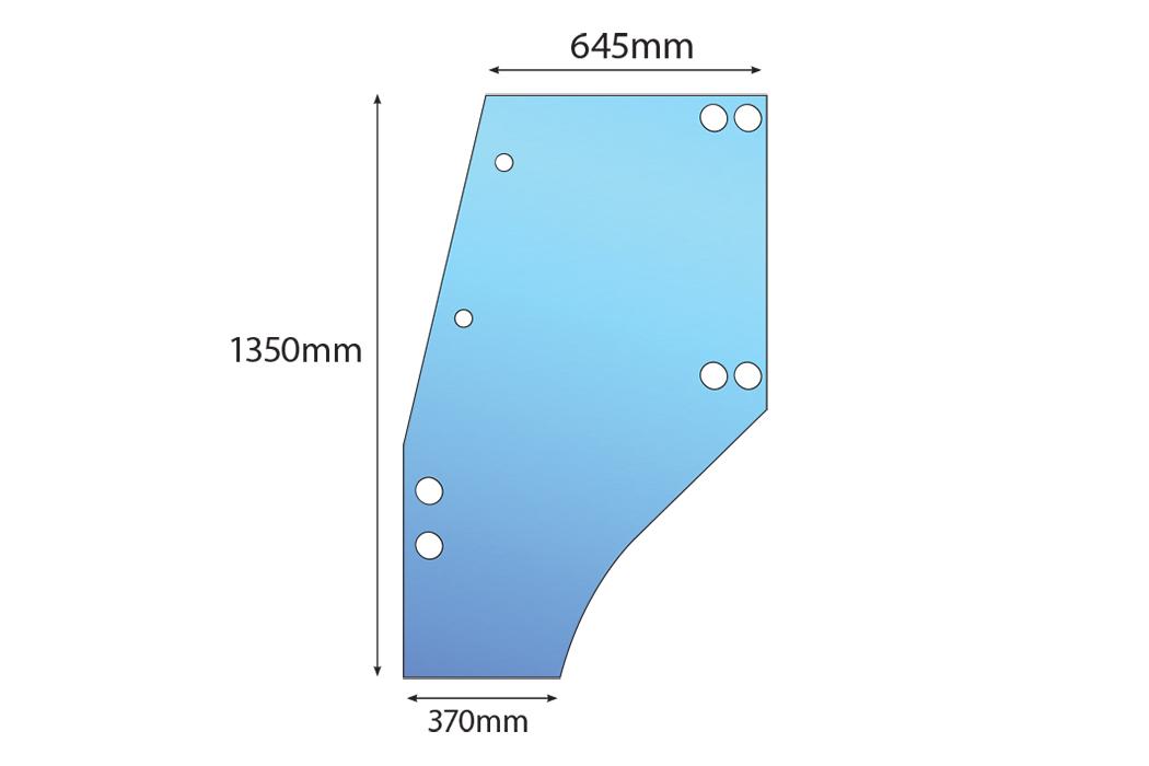 54039, Glass Door LH Window Deutz Agroprima Agroxtra QTP