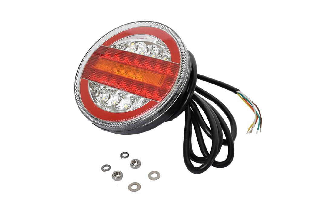 55727, Multifunction Rear Combination Lamp Tail, Indicator, Stop With reverse light, Measurements:140mm X 3 QTP