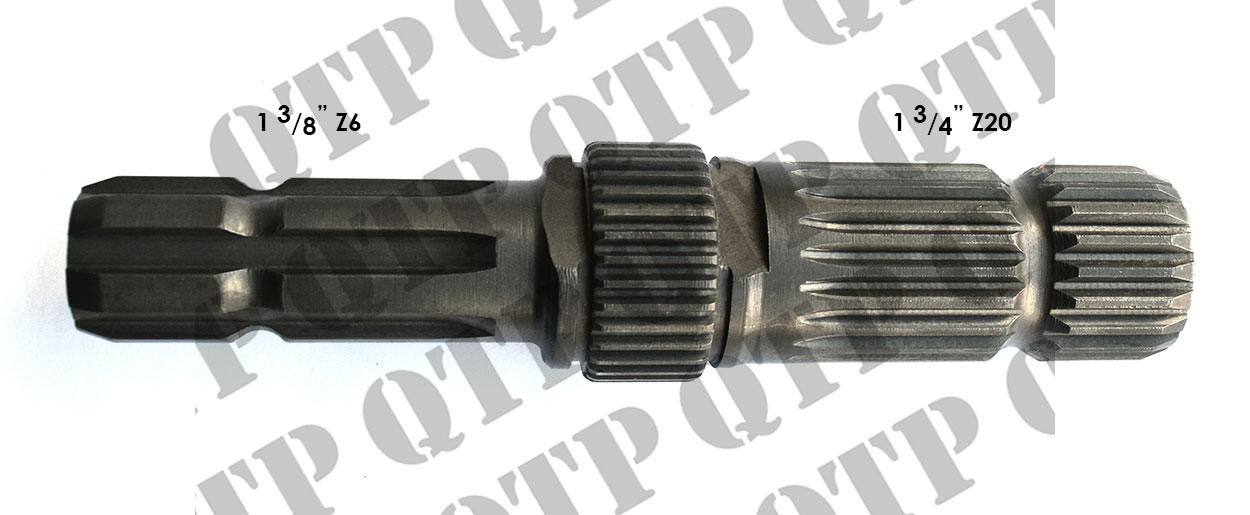 58584, PTO Shaft John Deere 6830 6930 7330 7430 7530 6170R 6190R 1000RPM 1 3/4" 20 Spline L: 233mm 1 3/8" 6 QTP