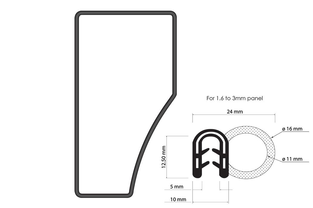 thumbnail of Gasket Rubber To Suit 59922