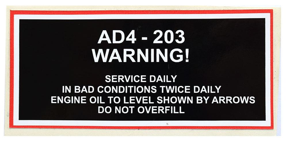 62217, Decal 165 A 203 Service Daily QTP