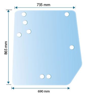 4272760M1, Glass 5400 Rear Window - Flat Bottom Cab QTP