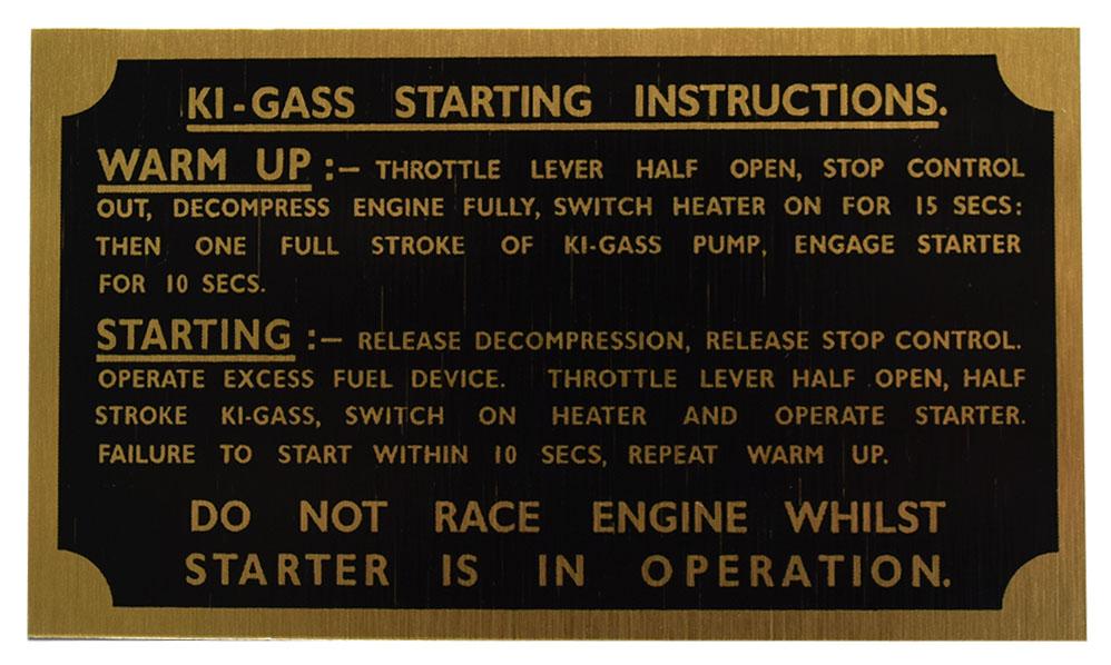 thumbnail of Tractor Badge Ki-Gass Starting Instruction