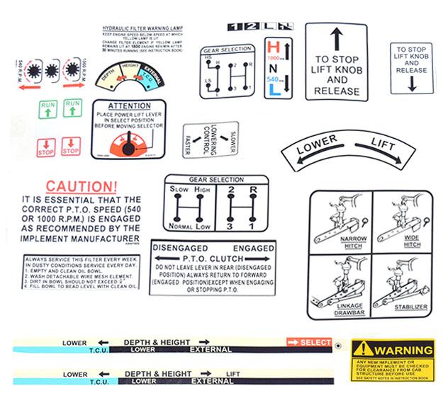 thumbnail of Decal Kit David Brown Warning & Operations