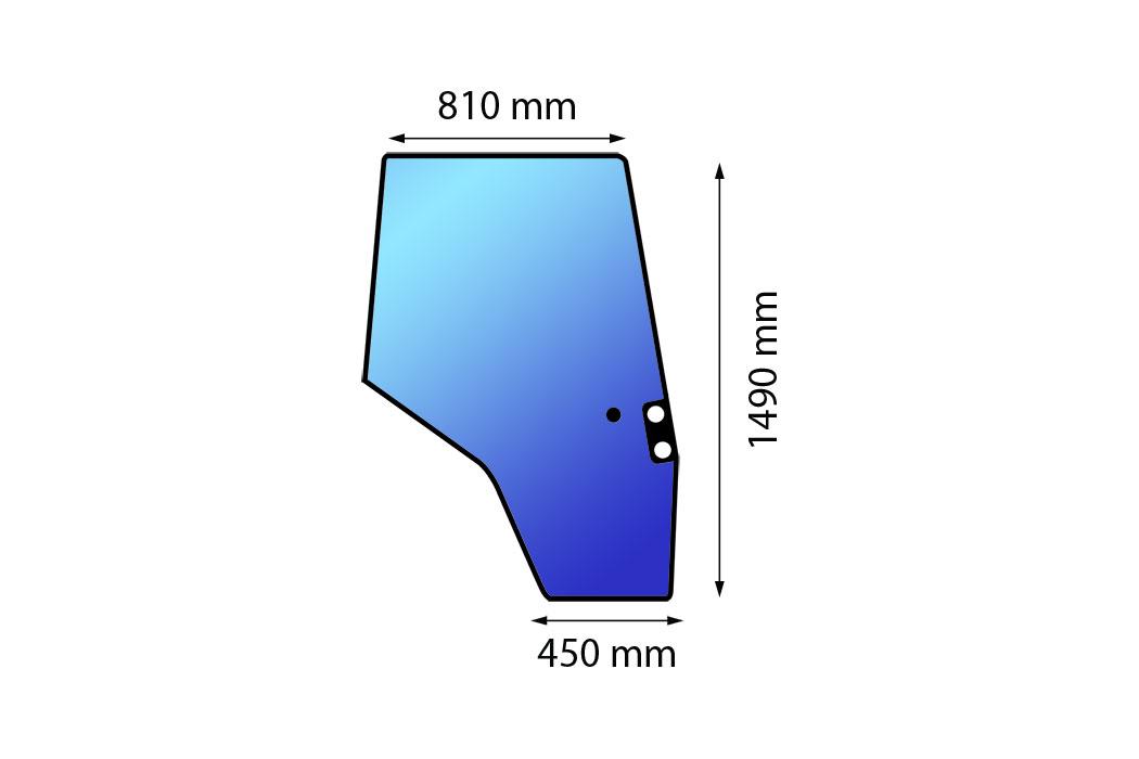 4272775M1, Glass 5400 6400 Door Late Type RH 4 Hole For QTP