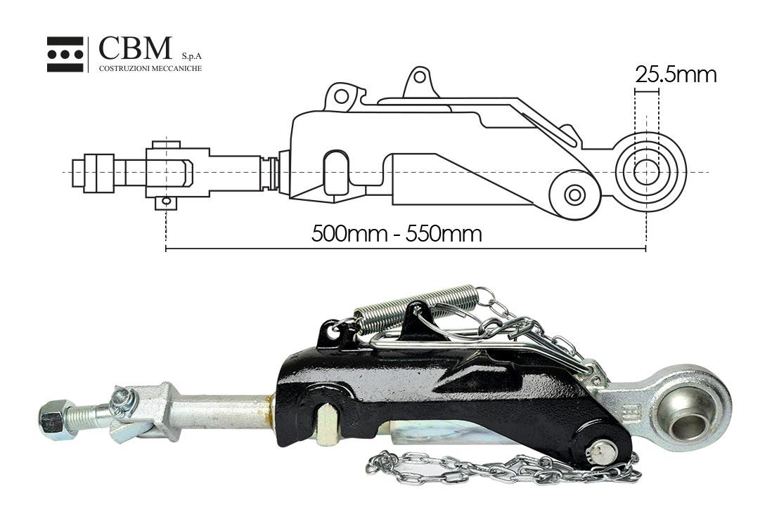 4300074M1, Automatic Stabiliser Massey Ferguson 54 64 66 - Ball End ID 25.5mm QTP