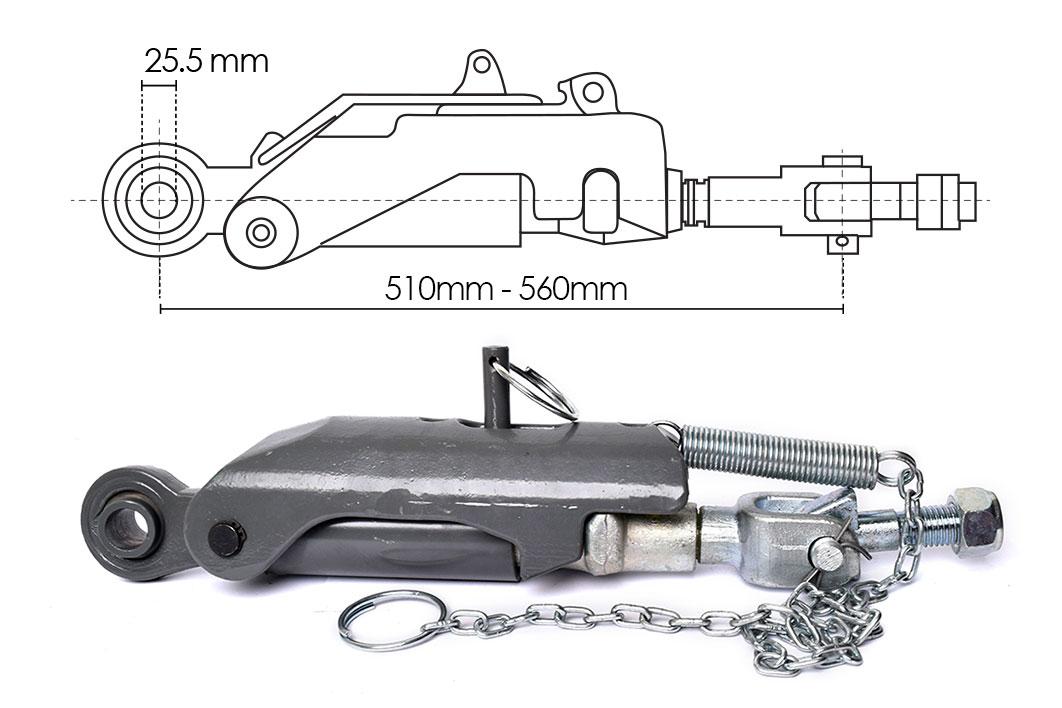 4271701M91, Stabiliser Automatic Massey Ferguson 54 64 66 - Ball End ID 25.5mm QTP