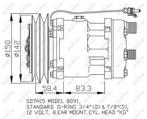 SD7H15-8091, Compressor, air conditioning NRF