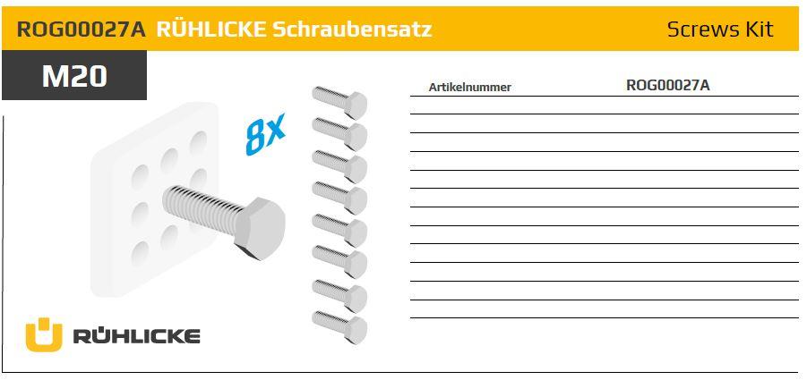 ROG00027A, Screw kit, 8 screws Ruehlicke GmBH