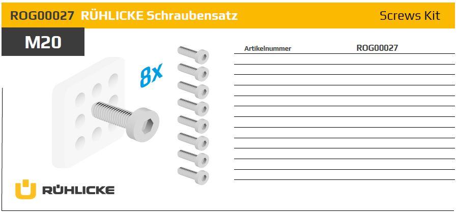 ROG00027, Screw kit, 8 screws Ruehlicke GmBH