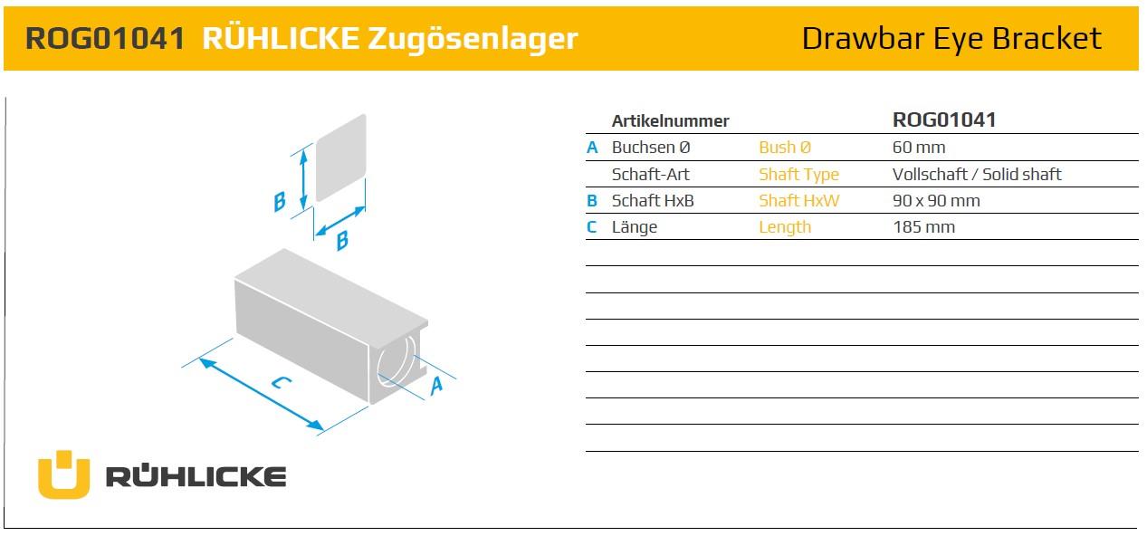 ROG01041, drawbar eye bracket Ruehlicke GmBH